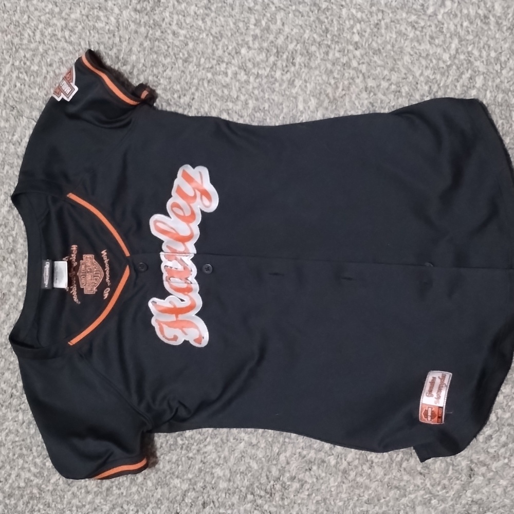 Harley Davidson small baseball style button up shirt